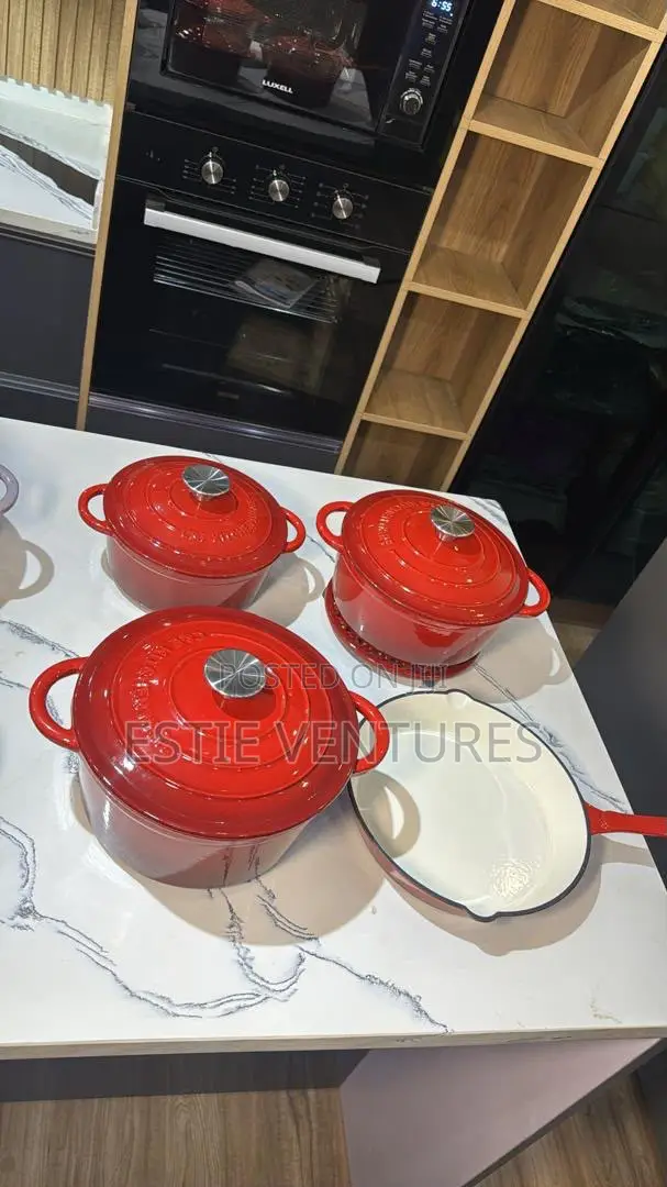 4-piece Enamel Cast Iron Cookware Set