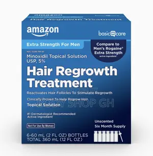 Amazon Minoxidil 5% Solution for Men - Hair + Beard Solution/ Kirkland