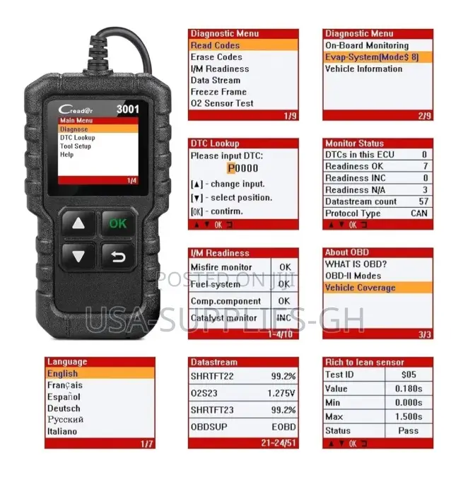 Launch Creader 3001 Obd2 Car Diagnostic Scanner - From Usa