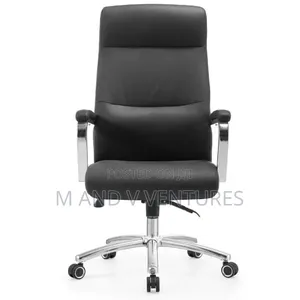 Swivel Chair Leather Black and Grey Color