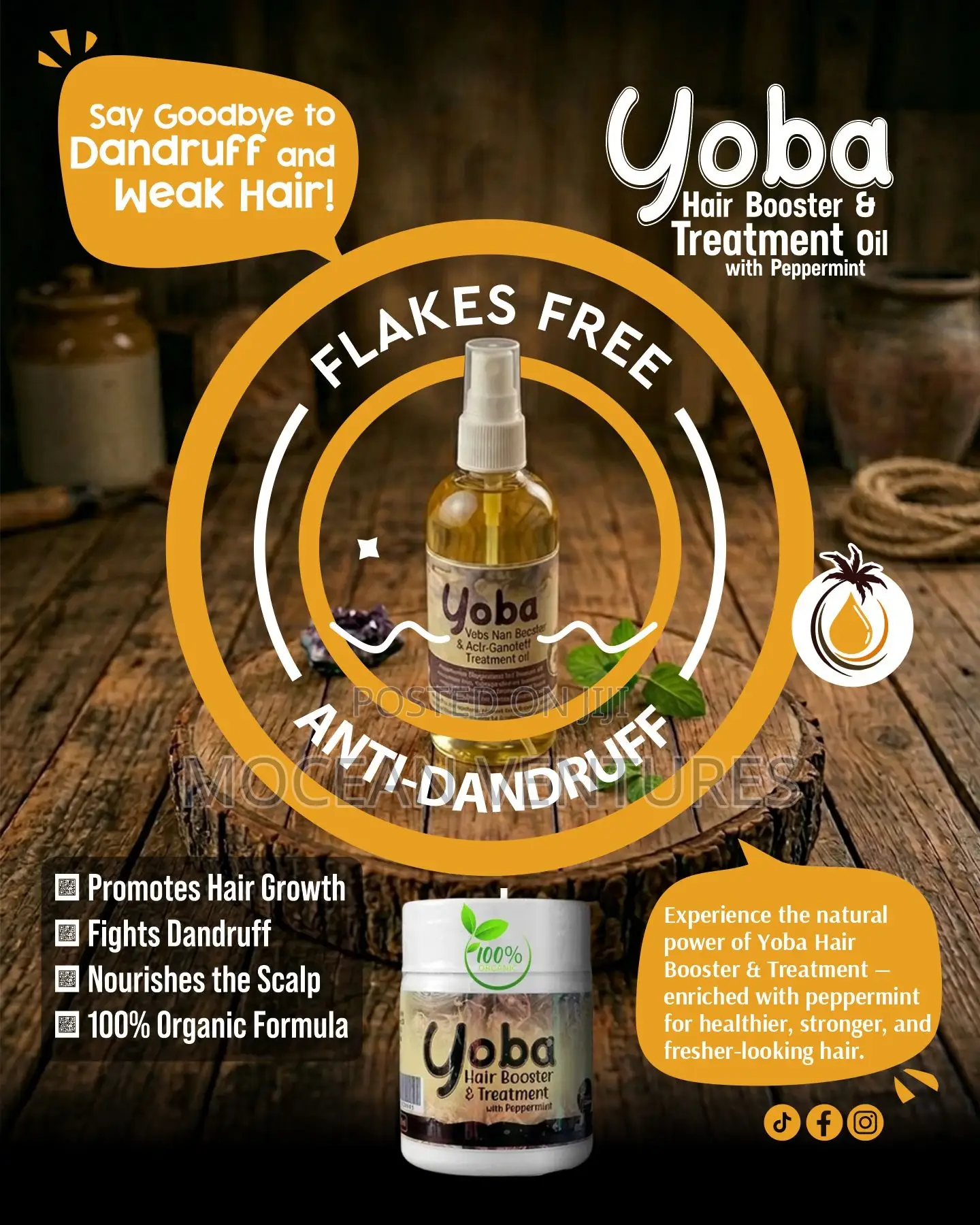 Yoba Hair Booster Dandruff Treatment Cream Oil