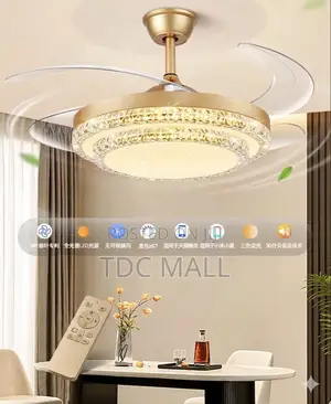 Stylish Crystal Fanlight With Bluetooth + Voice Control + Remote