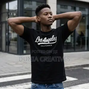Casual Black T-Shirt | Los Angeles California Print