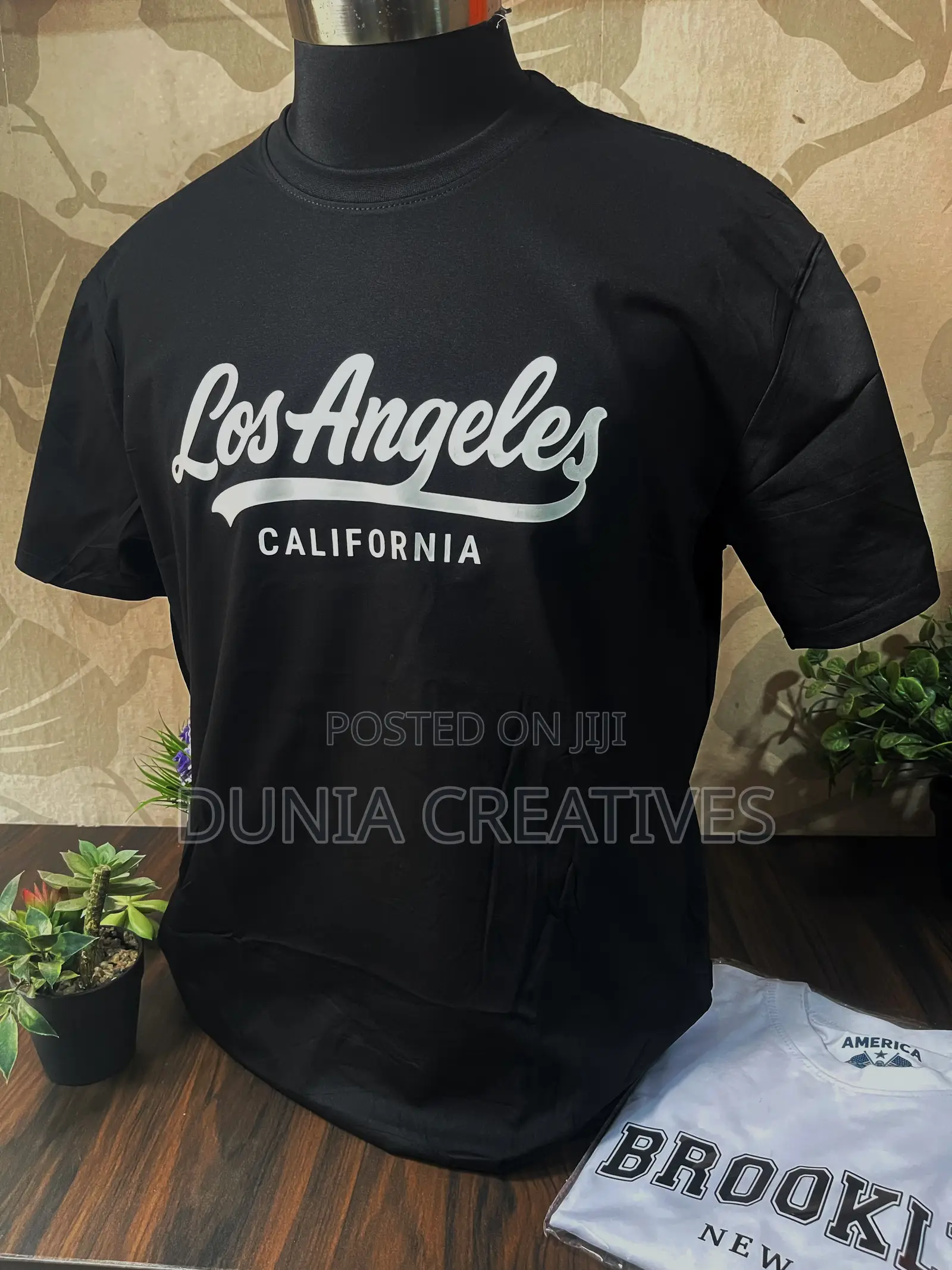 Casual Black T-Shirt | Los Angeles California Print