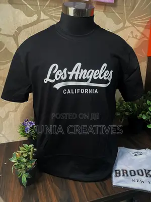 Casual Black T-Shirt | Los Angeles California Print
