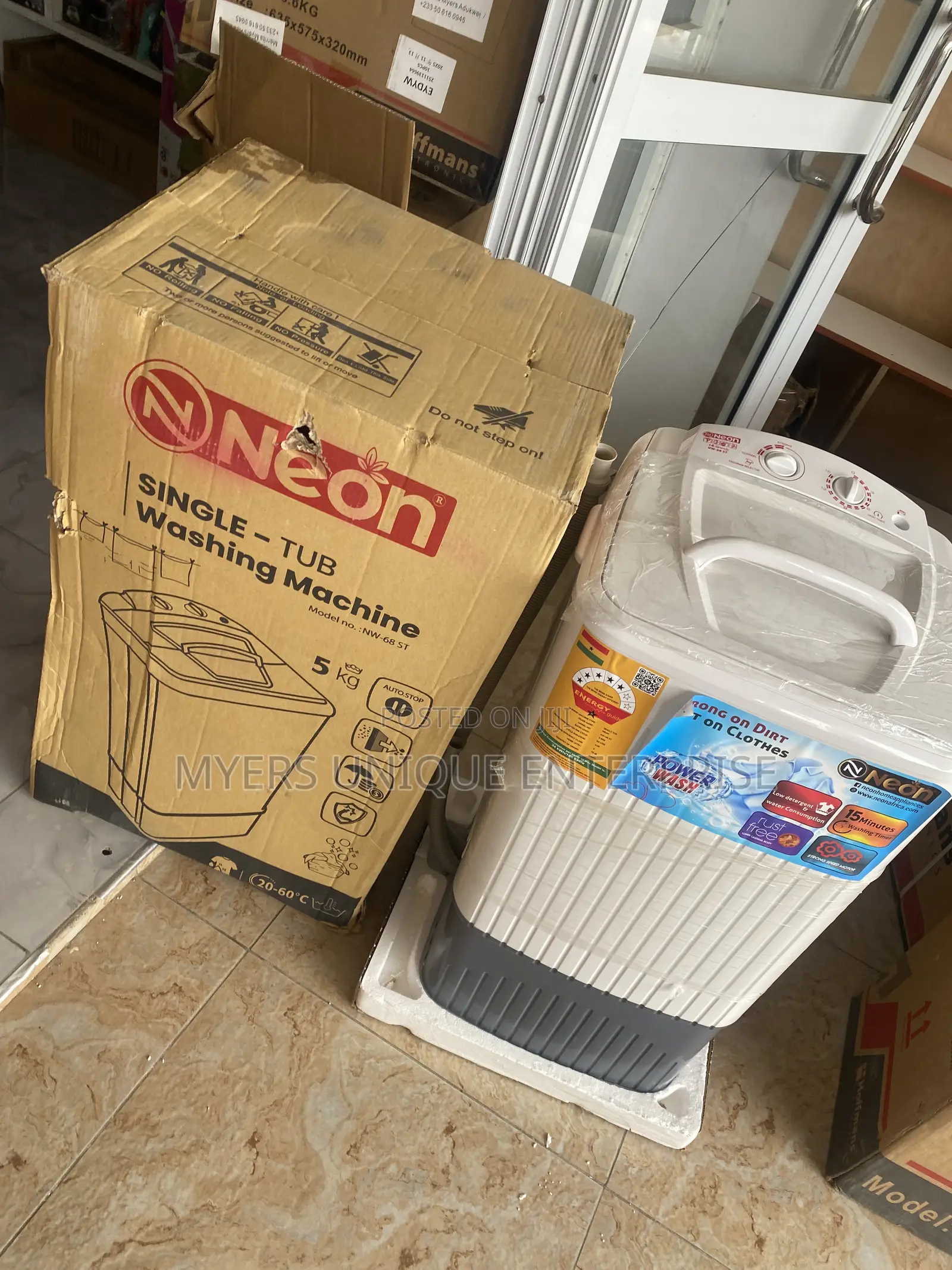 Mini Electric Washing Machine(5kg)-Neon,Perfect for Flats/Hostels