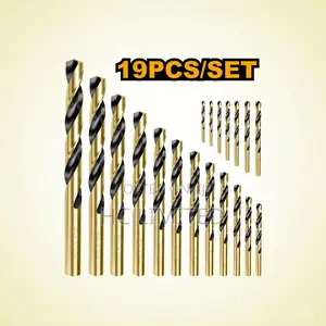 19pcs Hss Twist Drill Bits Set -