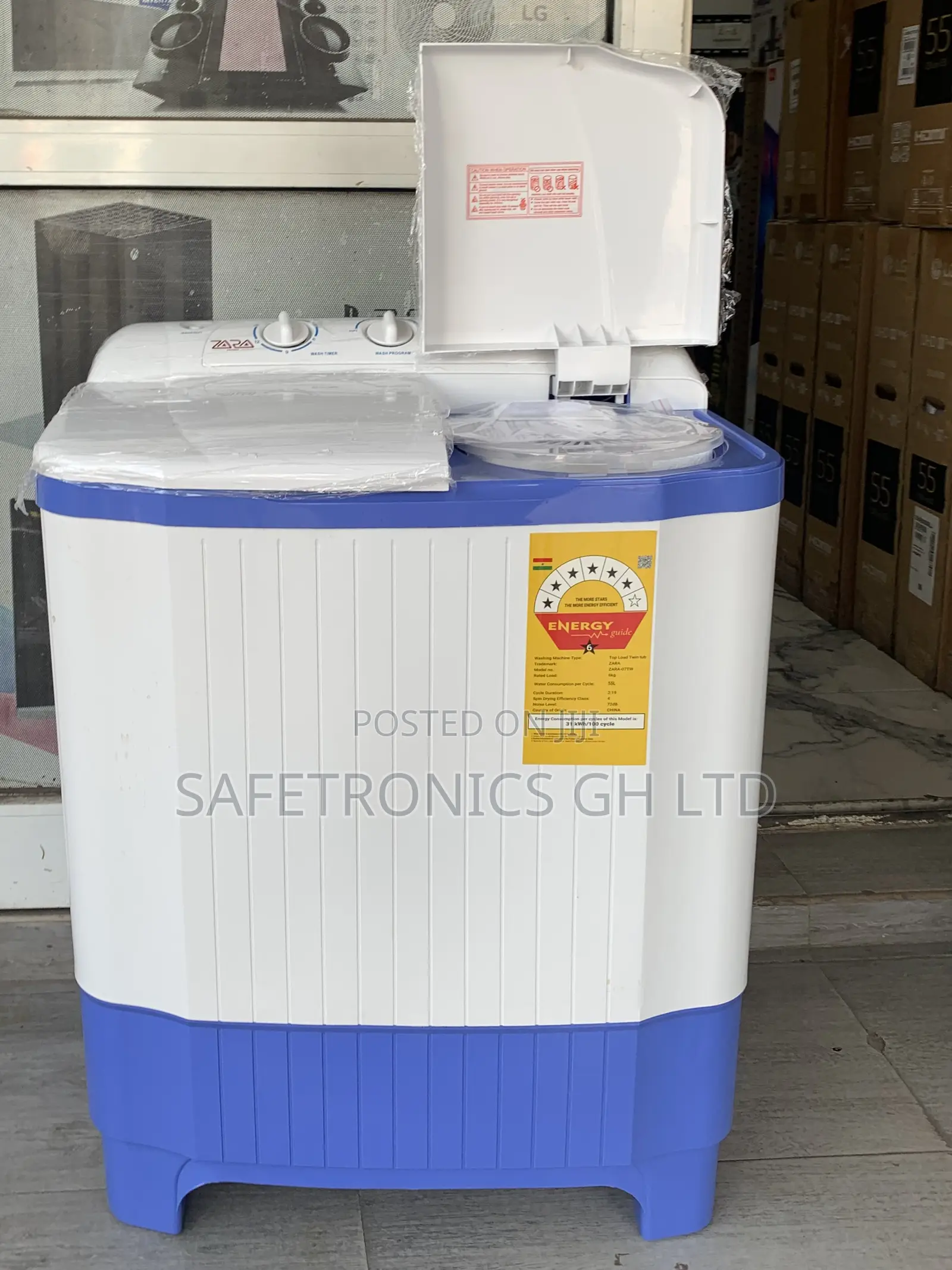 Just Secure Zara-Zar-70tw 7kg Semi-Automatic Top Load Washing Machine