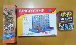 Jenga + Bingo 4 in a Line + Uno No Mercy