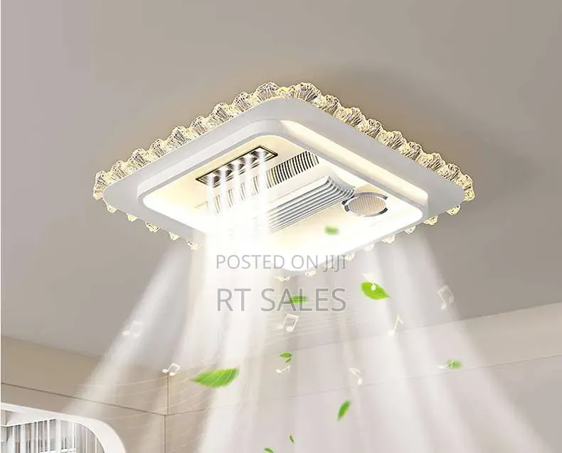 Square Bladeless Ceiling Fan With Light.