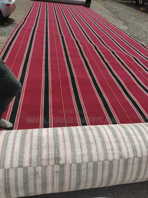 Red and Black Stripes Industrial Carpet