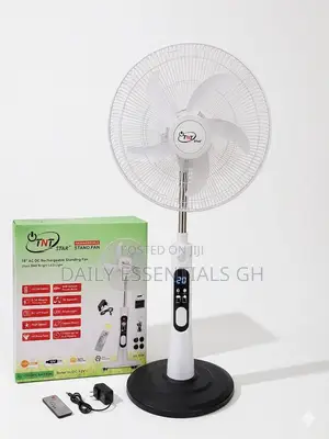 Tnt Star 18 Inch Strong Rechargeable Pedestal Fan With Led Lighting