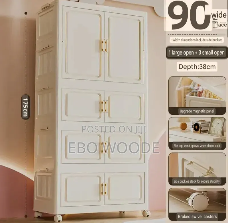 Premium Multi-Layer Portable and Spacious Wardrob(90cm Wide)