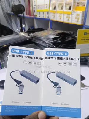 USB / Type-C Hub With Ethernet Adapter USB 3.0 Multiport Lan Converter