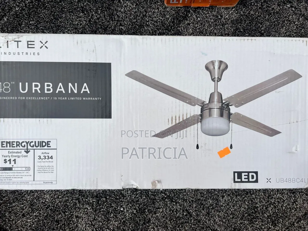 New Litex Urbana 48-Inch Ceiling Fan With Led Light