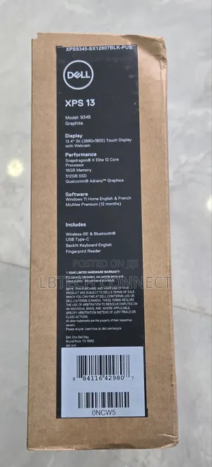 New Laptop Dell XPS 13 9340 16GB Qualcomm Snapdragon X Elite SSD 512GB