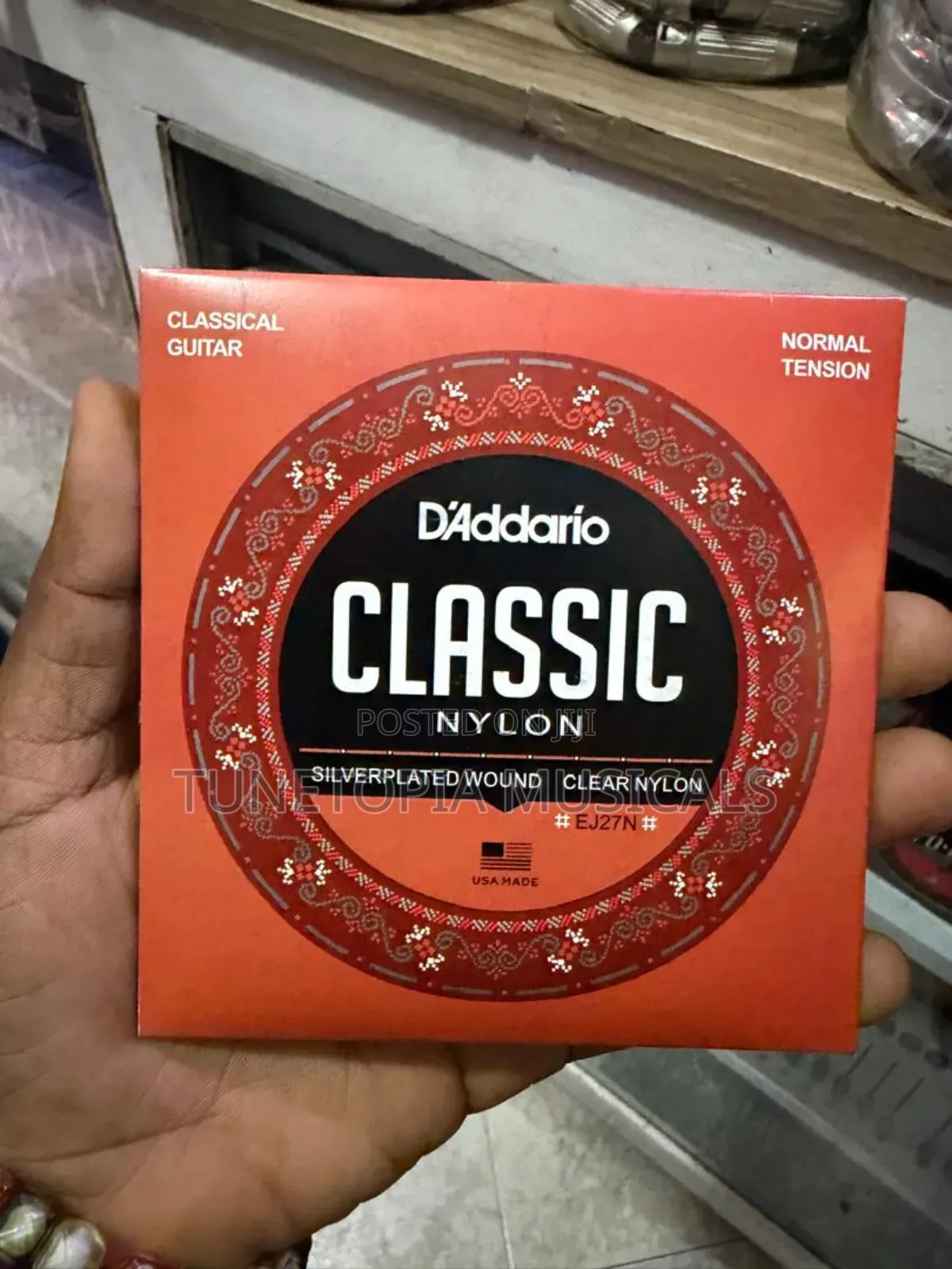 d'Addario Ej27n Silver-Plated Nylon Core Classical Guitar Strings