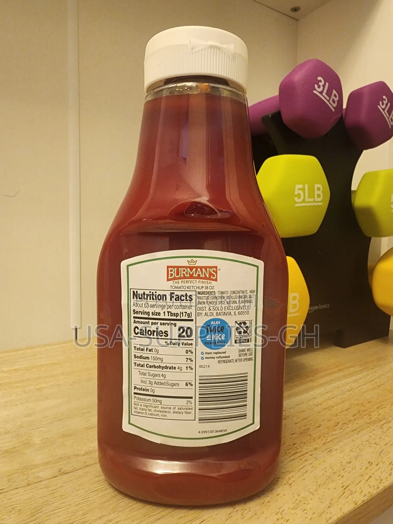 Burman's Tomato Ketchup 38oz(1.07 Kg)Gluten Free -From Usa, Aldi Store