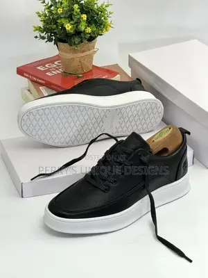 Timberland Executive Casual Leather Sneakers-Black (White Sole)