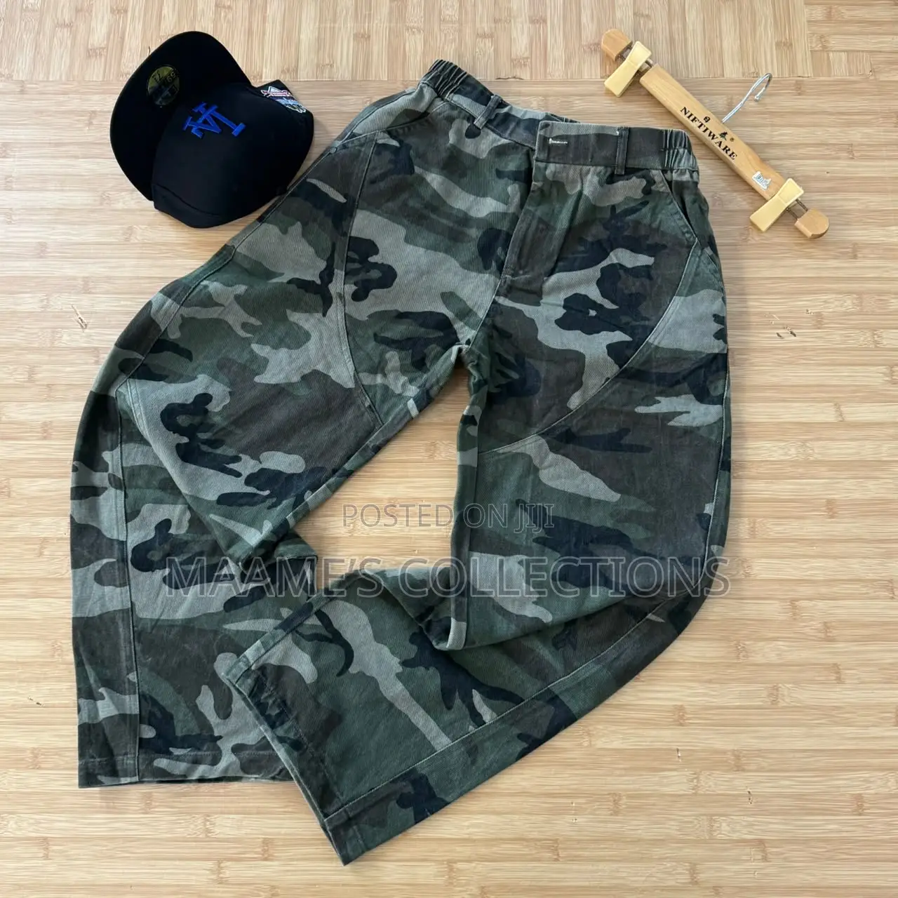 Men’S Baggy Cargo Pants Khaki Side Pockets