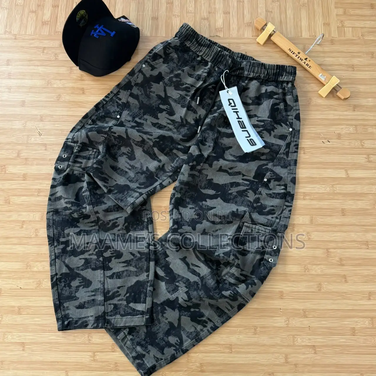 Men’S Baggy Cargo Pants Khaki Side Pockets