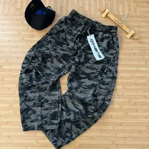 Men’S Baggy Cargo Pants Khaki Side Pockets