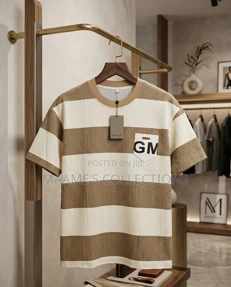 Men's Comfortable Soft and Casual Digital Print Striped T- Shirts