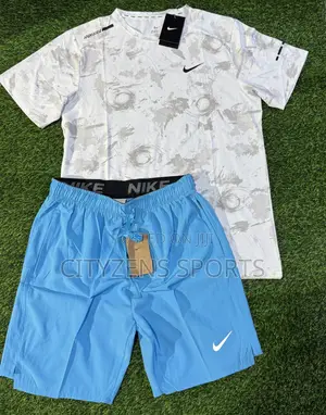 Nike Gym/Sports White and Light Blue Combo