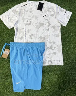 Nike Gym/Sports White and Light Blue Combo