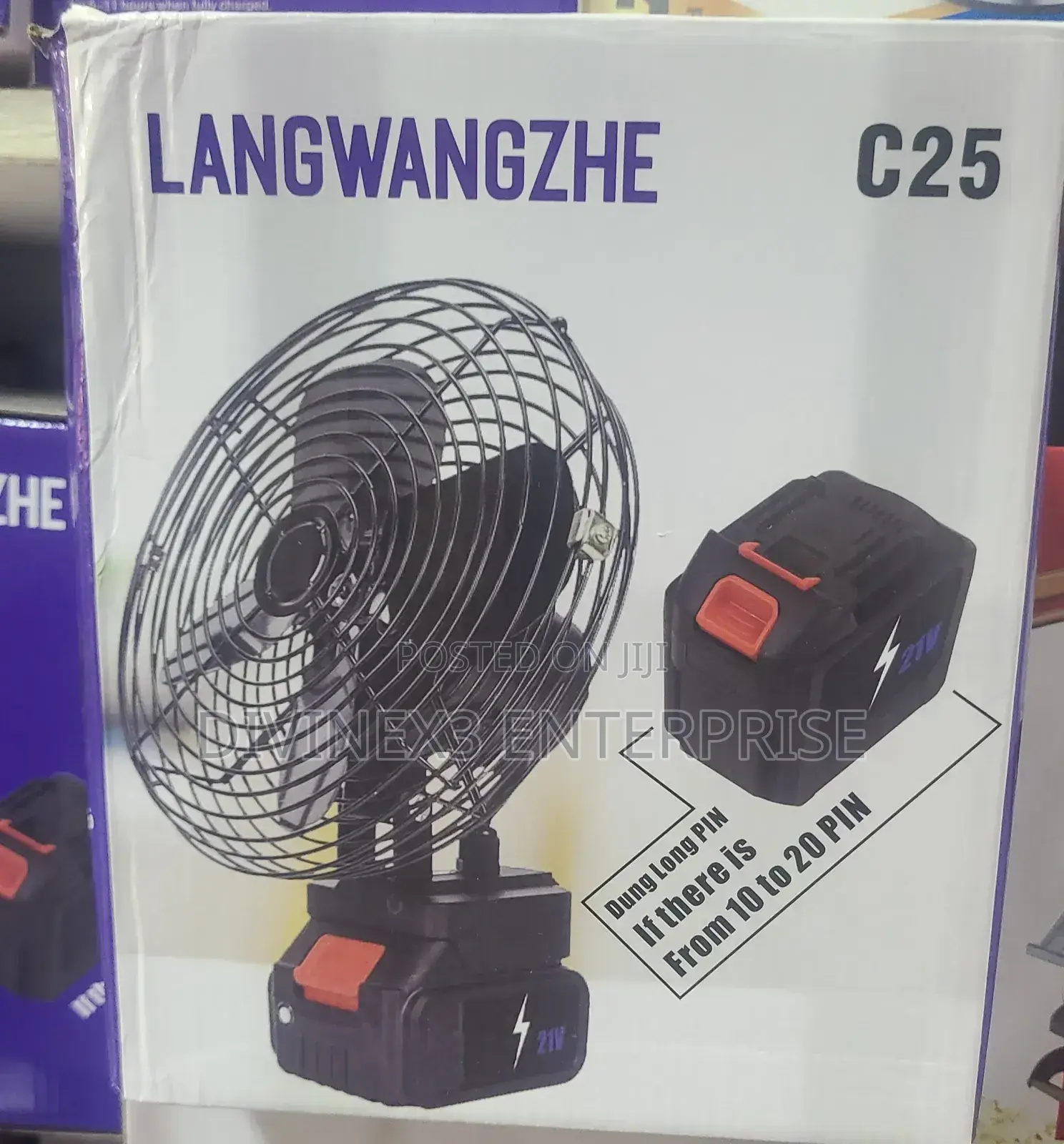 Langwangzhe Rechargeable Fan (2 Batteries )