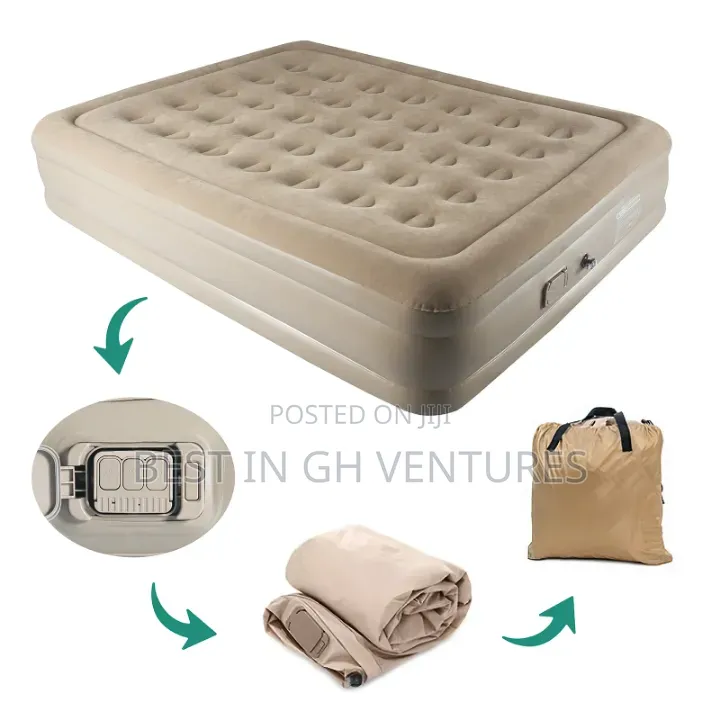 Double Rechargeable Pump Raised Airbed Mattress+ Bag
