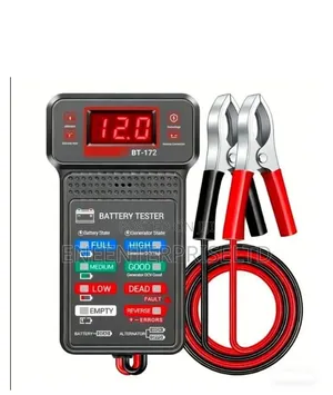12v Car Battery Tester With Led Indicator + Alligator Clips