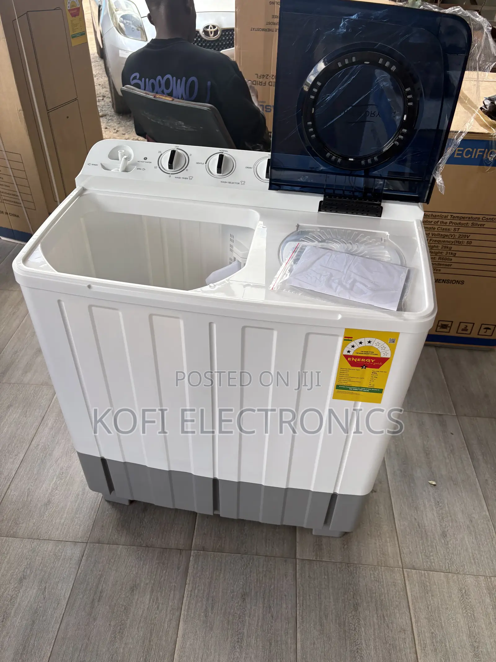 TCL 10.5kg Twin Tub Semi-Auto Washing Machine With Anti Slip Base