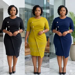 Ladies Fitted Buttoned Office Dress