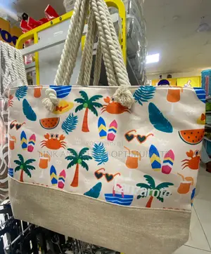 Lanzarote Beach Tote Bag - Rope Handle Summer Handbag With Zipper