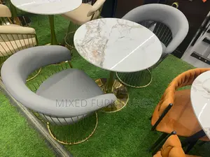 Outdoor Sets Marble Table With Leather Chairs