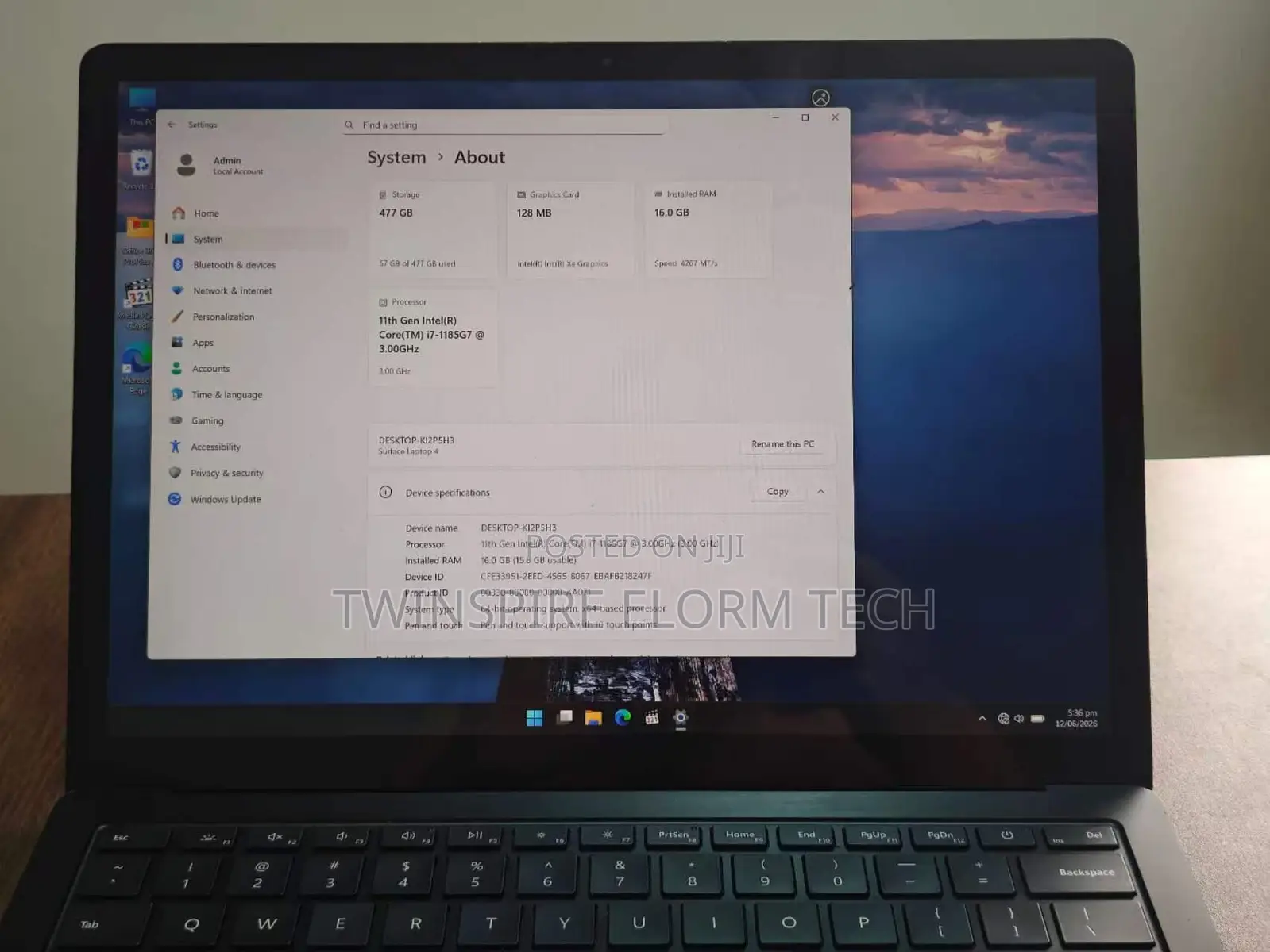 Laptop Microsoft Surface Laptop 4 16GB Intel Core i7 SSD 512GB