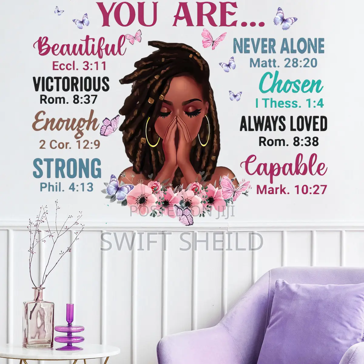 Praying Girl Inspirational Wall Stickers