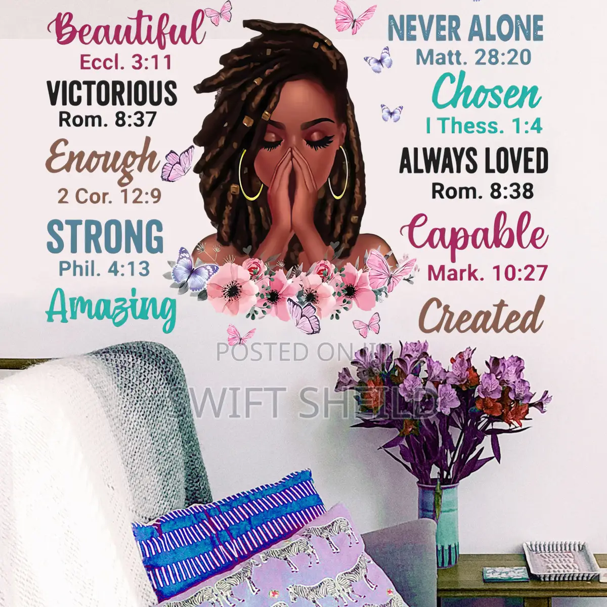 Praying Girl Inspirational Wall Stickers