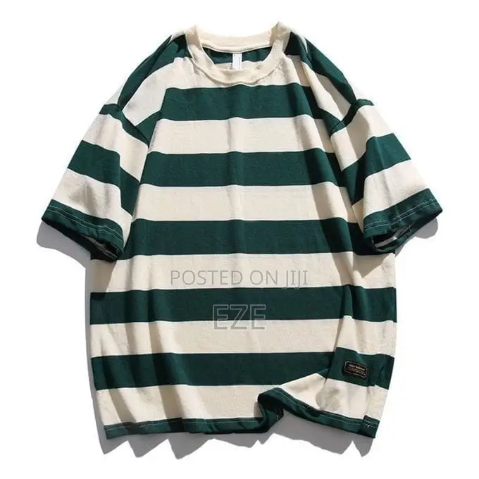 Men’S Short Sleeve Cotton T-Shirt – Green/White