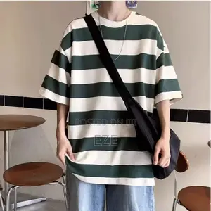 Men’S Short Sleeve Cotton T-Shirt – Green/White