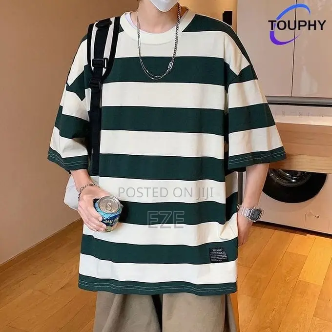 Men’S Short Sleeve Cotton T-Shirt – Green/White