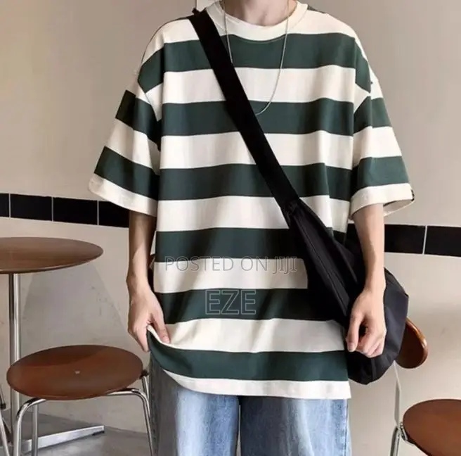 Men’S Short Sleeve Cotton T-Shirt – Green/White