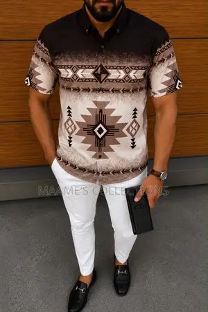 Men’S Short-Sleeve Button-Up Shirt