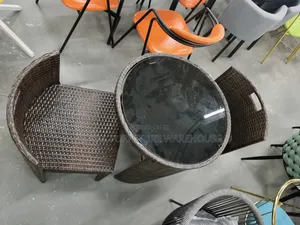 Space-Saving Round Rattan Bistro Set,(2 Seater Dining Set)