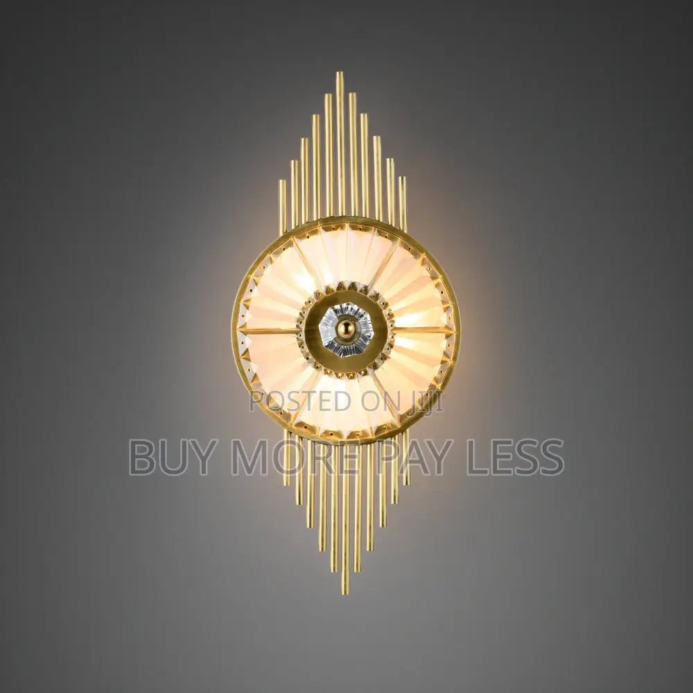 Modern Gold Art Deco Crystal Wall Light / Sconce