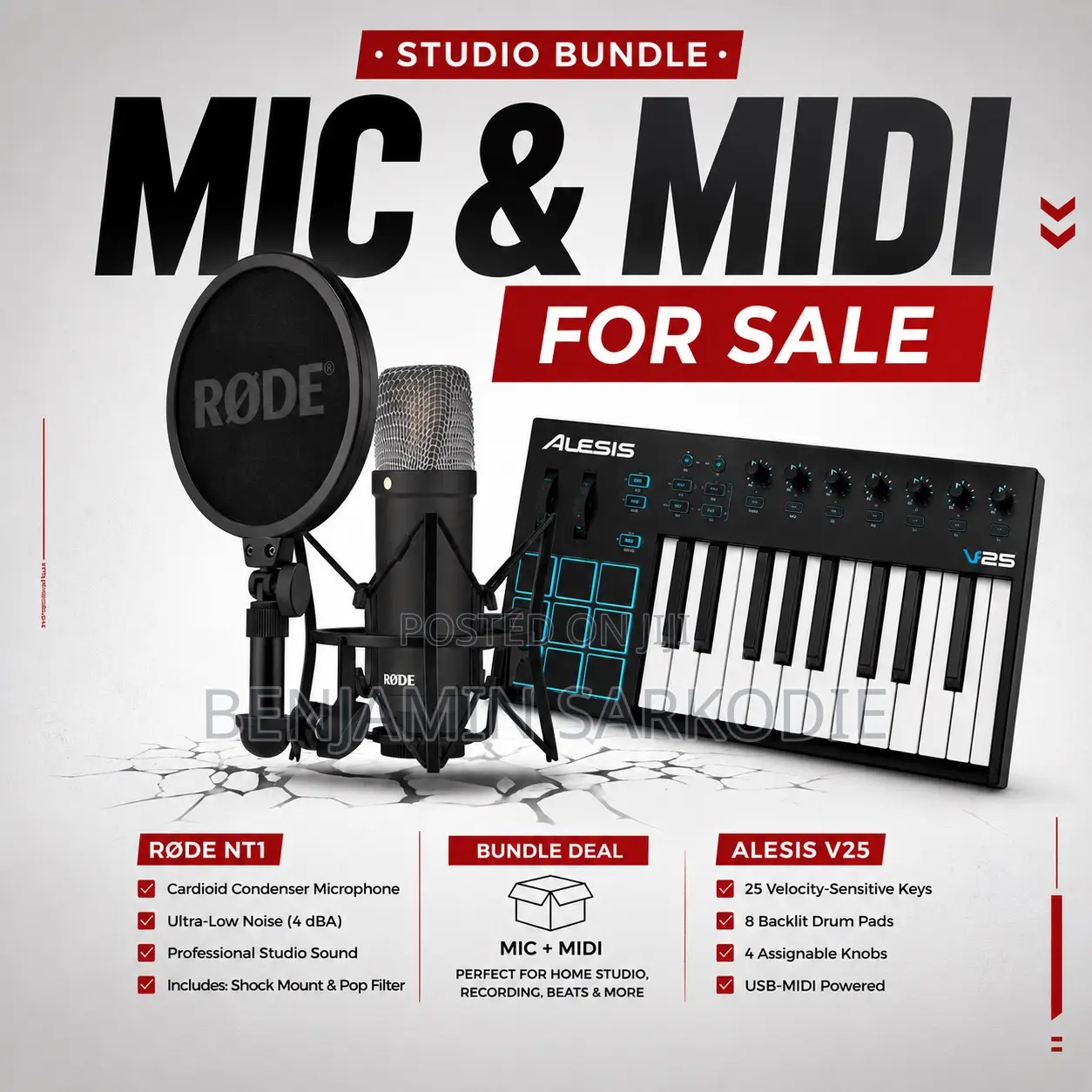  Røde Nt1 + Alesis V25 Studio Bundle | Pro Recording Setup