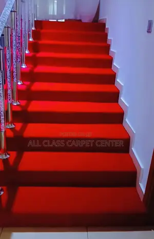 Quality and Heavy Red Carpet for Church Auditorium and Staircase