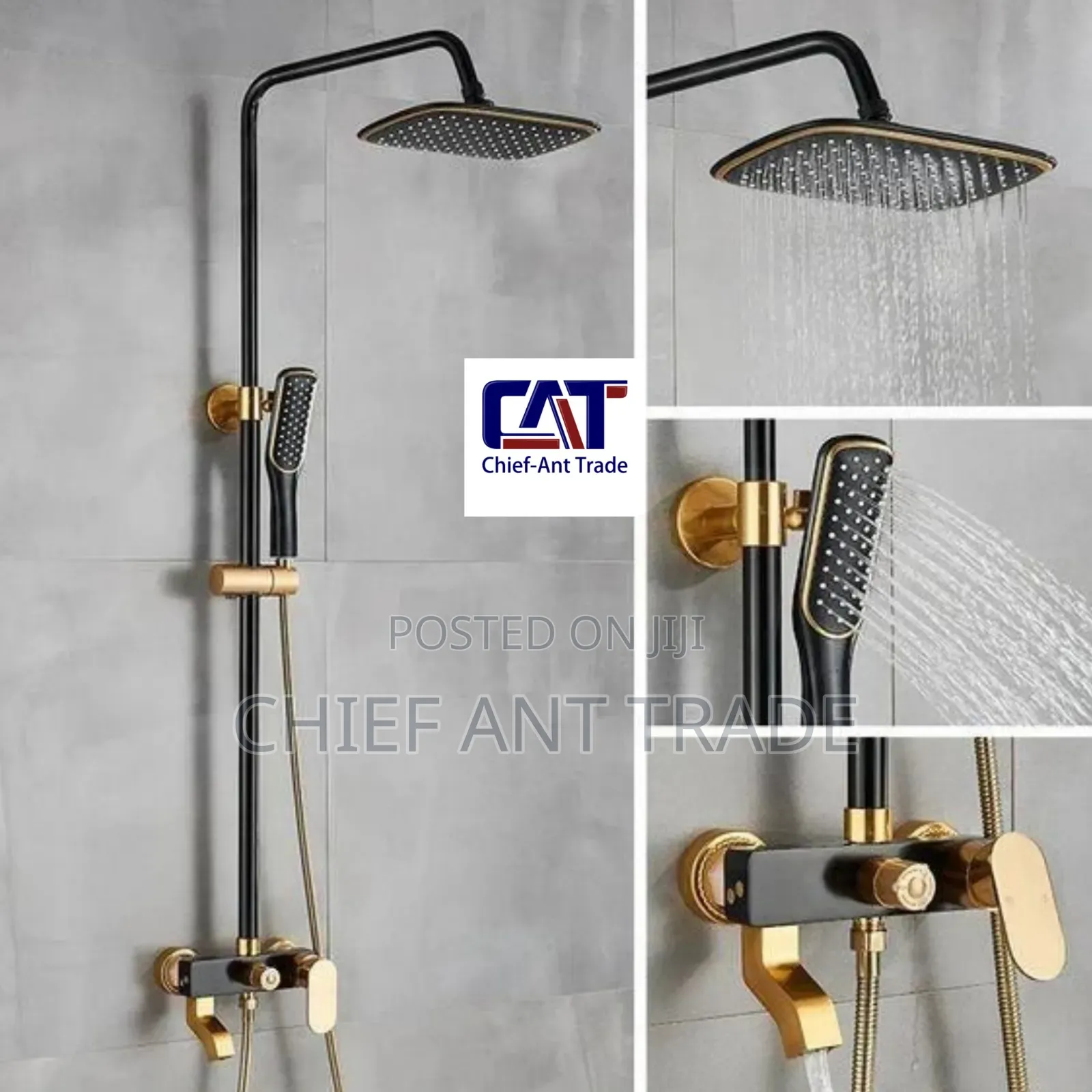 Black and Gold Shower. Hot and Cold. 801bk
