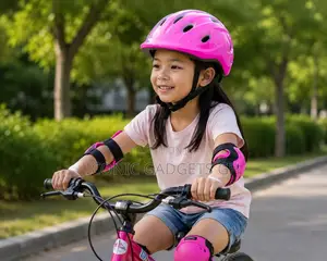 Kids Sports Safety Gear Set – Pink Helmet & Pads